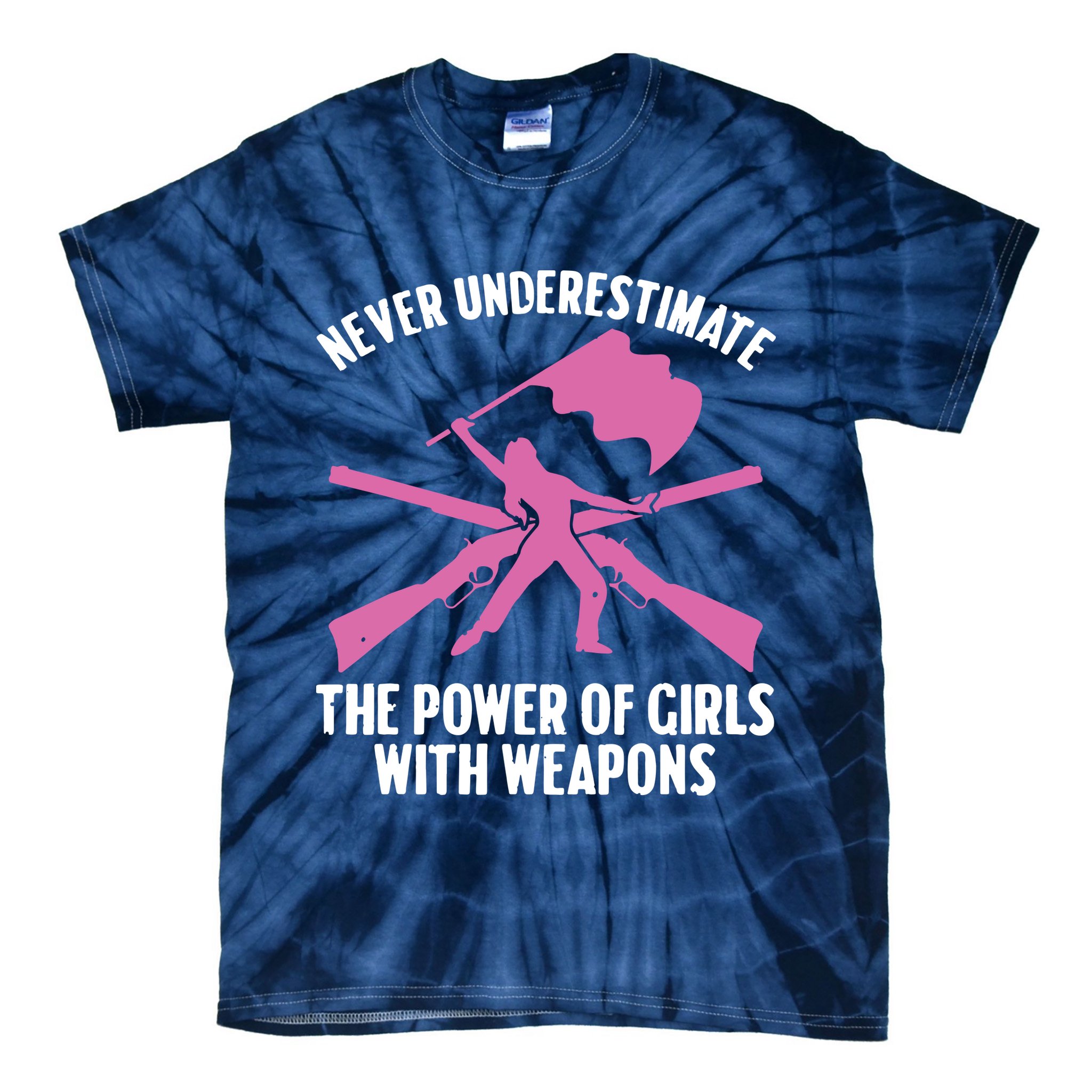 Funny Color Guard Art For Women Girl Rifle Flag Colorguard Tie-Dye T-Shirt