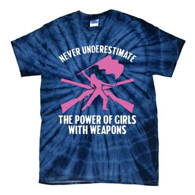 Funny Color Guard Art For Women Girl Rifle Flag Colorguard Tie-Dye T-Shirt