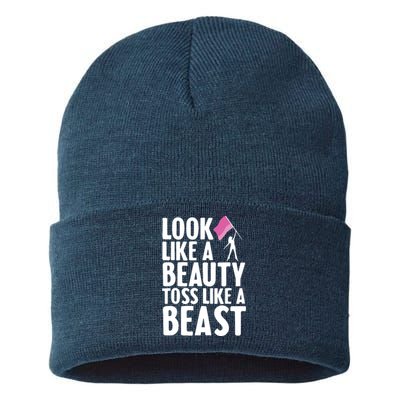 Funny Color Guard Design For Girl Women Winter Guard Lover Sustainable Knit Beanie