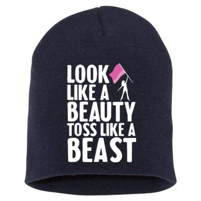 Funny Color Guard Design For Girl Women Winter Guard Lover Short Acrylic Beanie