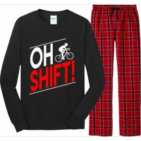 Funny Cycling Gift Oh Shift Road Cyclist Best Bicycle Long Sleeve Pajama Set