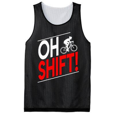 Funny Cycling Gift Oh Shift Road Cyclist Best Bicycle Mesh Reversible Basketball Jersey Tank