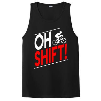 Funny Cycling Gift Oh Shift Road Cyclist Best Bicycle PosiCharge Competitor Tank