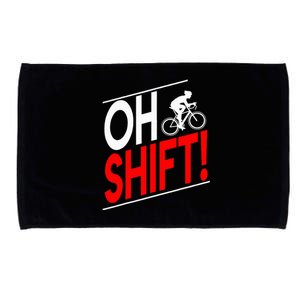 Funny Cycling Gift Oh Shift Road Cyclist Best Bicycle Microfiber Hand Towel