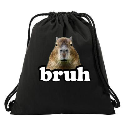 Funny Capybara Gifts Graphic S & Hoodies Meme Lover Bruh Capybara Drawstring Bag