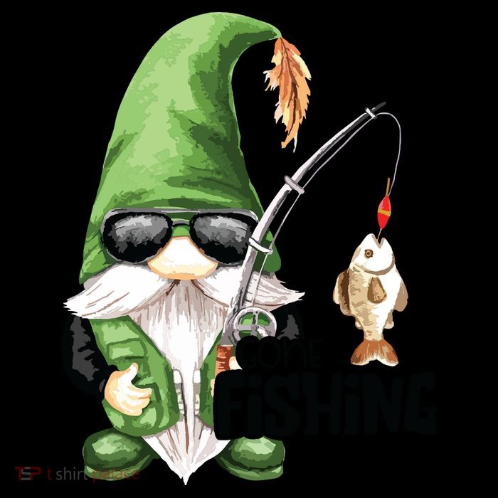 Fun Christmas Gone Fishing Gnome Fisherman Friends T-Shirt