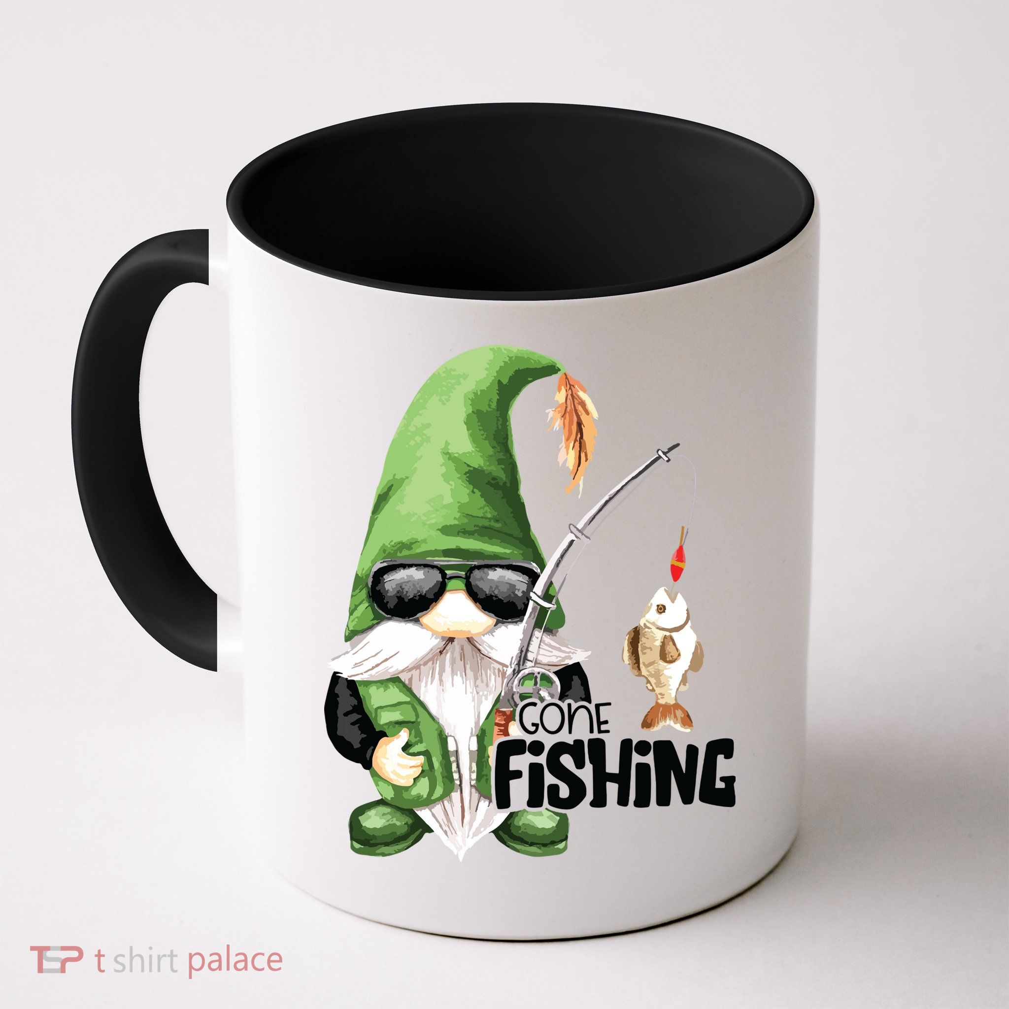 Fun Christmas Gone Fishing Gnome Fisherman Friends Mug