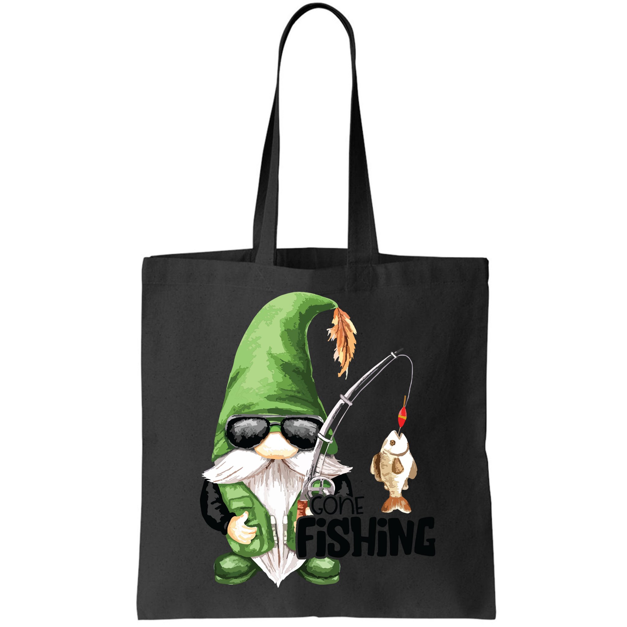 Fun Christmas Gone Fishing Gnome Fisherman Friends Bag
