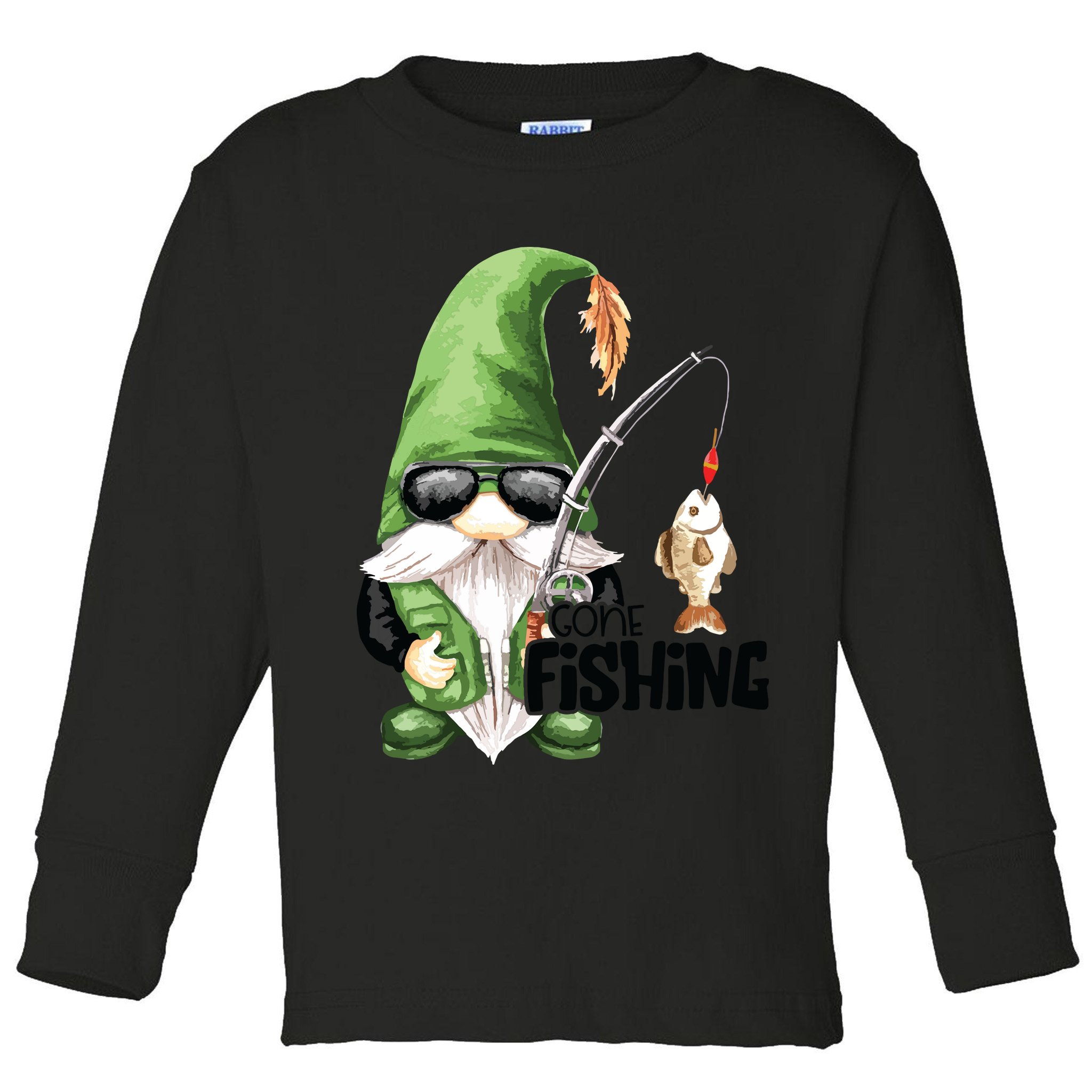 Fun Christmas Gone Fishing Gnome Fisherman Friends Toddler Long Sleeve Shirt