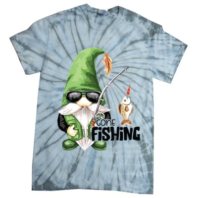 Fun Christmas Gone Fishing Gnome Fisherman Friends Tie-Dye T-Shirt