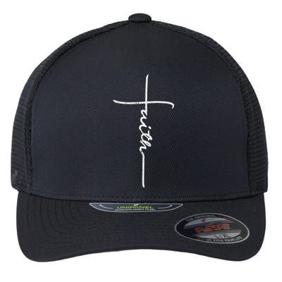 Faith Cross God Jesus Christ Grace Religious Christian Gift Flexfit Unipanel Trucker Cap