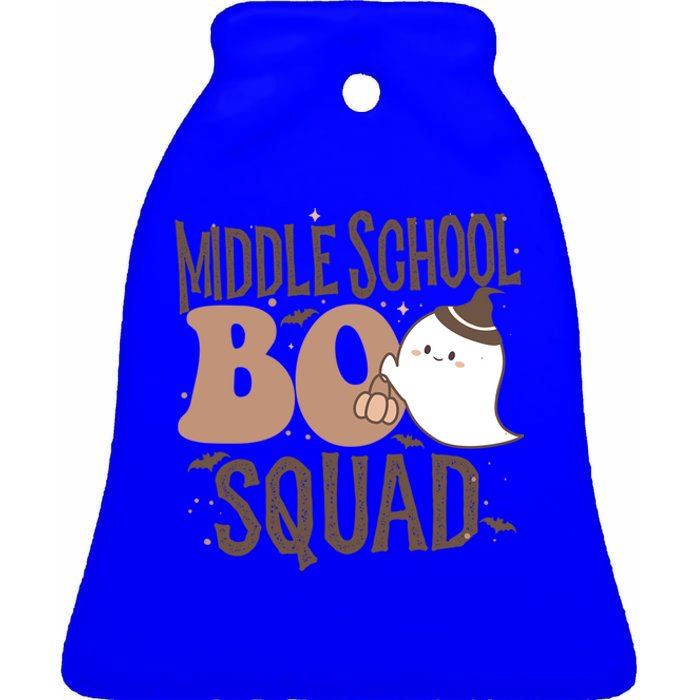 Funny Cute Halloween Middle School Boo Squad Costume Teacher Cool Gift Ceramic Bell Ornament