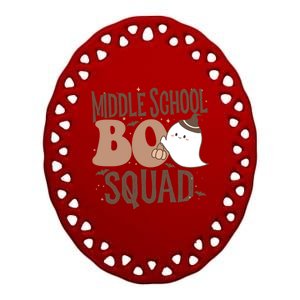 Funny Cute Halloween Middle School Boo Squad Costume Teacher Cool Gift Ceramic Oval Ornament