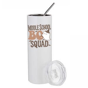 Funny Cute Halloween Middle School Boo Squad Costume Teacher Cool Gift Stainless Steel Tumbler