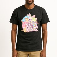 Funny Cute Happy Easter Spooky Skeleton with Bunny Ears Tall T-Shirt