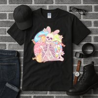 Funny Cute Happy Easter Spooky Skeleton with Bunny Ears Tall T-Shirt