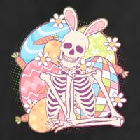 Funny Cute Happy Easter Spooky Skeleton with Bunny Ears Adult Drive Performance Visor