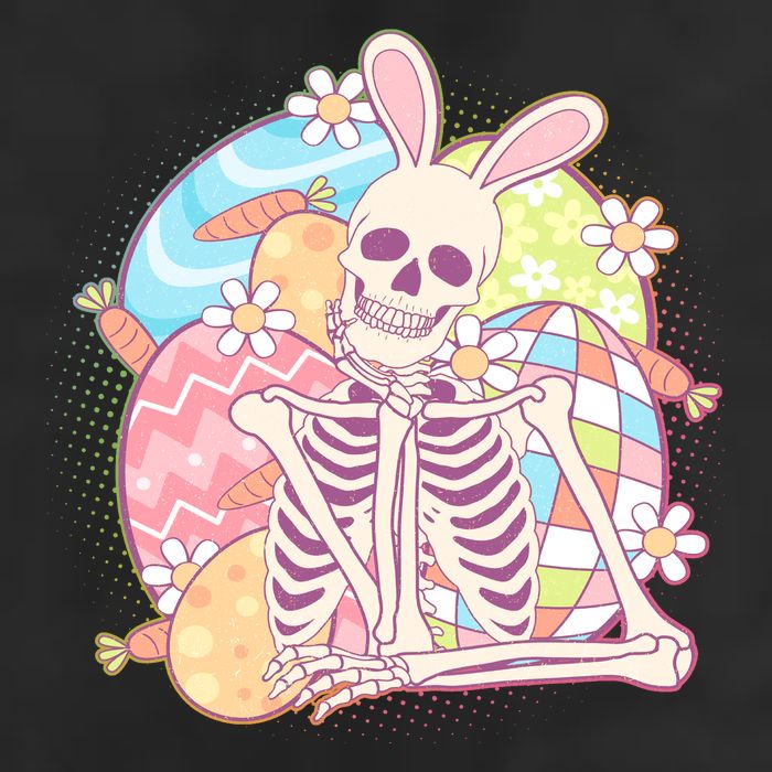 Funny Cute Happy Easter Spooky Skeleton with Bunny Ears Adult Drive Performance Visor