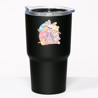 Funny Cute Happy Easter Spooky Skeleton with Bunny Ears Tumbler