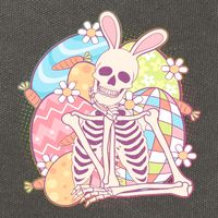 Funny Cute Happy Easter Spooky Skeleton with Bunny Ears Cotton Canvas Backpack