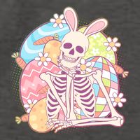 Funny Cute Happy Easter Spooky Skeleton with Bunny Ears Vector Backpack