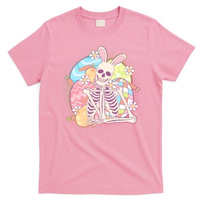 Funny Cute Happy Easter Spooky Skeleton with Bunny Ears T-Shirt