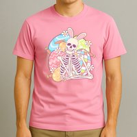 Funny Cute Happy Easter Spooky Skeleton with Bunny Ears T-Shirt