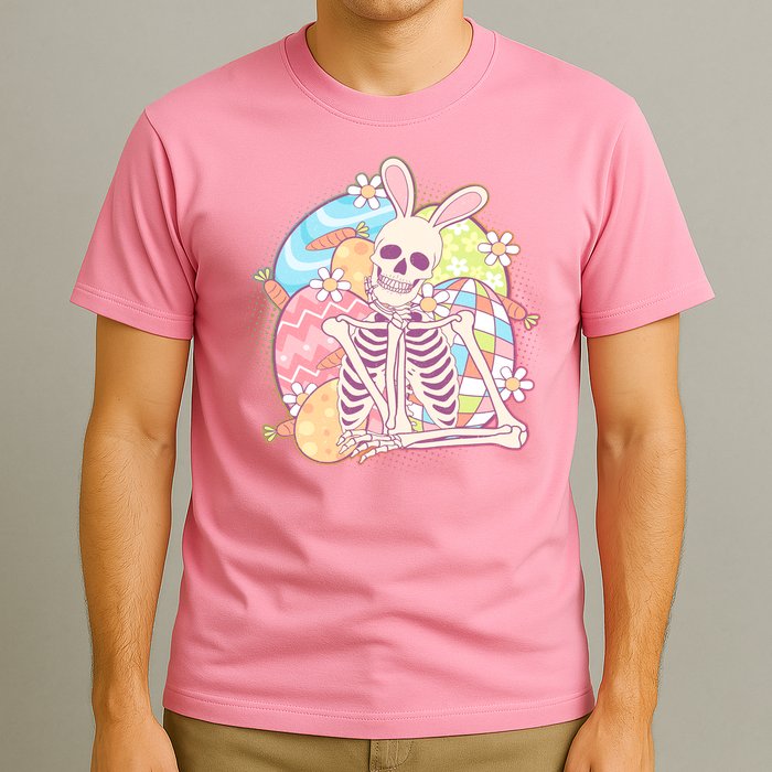 Funny Cute Happy Easter Spooky Skeleton with Bunny Ears T-Shirt