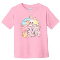 Funny Cute Happy Easter Spooky Skeleton with Bunny Ears Toddler T-Shirt