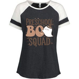 Funny Cute Halloween Preschool Boo Squad Costume Teacher Gift Enza Ladies Jersey Colorblock Tee