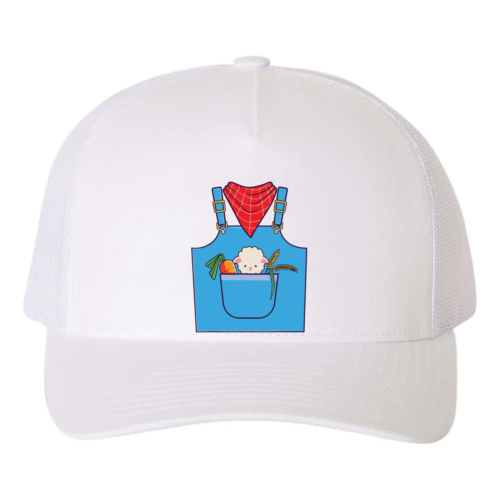 Farmer Costume Halloween Simple Cute Farm Yupoong Adult 5-Panel Trucker Hat