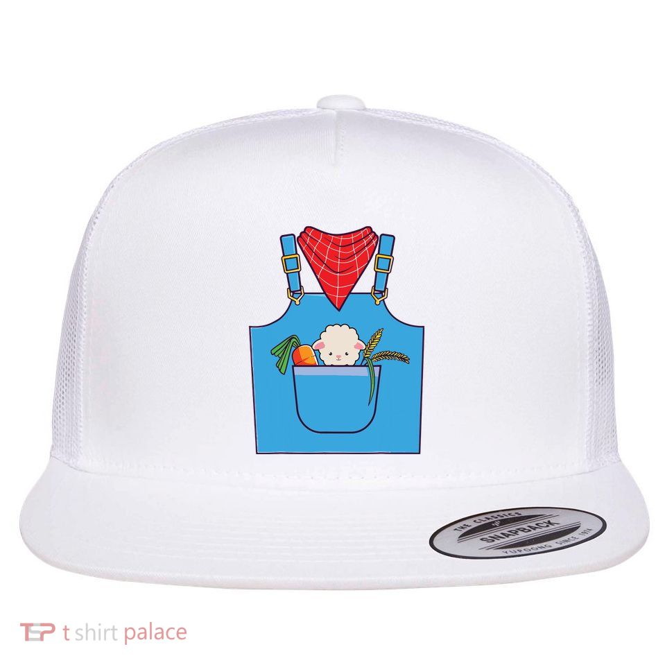 Farmer Costume Halloween Simple Cute Farm Flatbill Hat