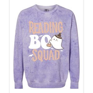 Funny Cute Halloween Reading Boo Squad Costume Teacher Great Gift Colorblast Crewneck Sweatshirt