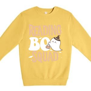 Funny Cute Halloween Reading Boo Squad Costume Teacher Great Gift Premium Crewneck Sweatshirt