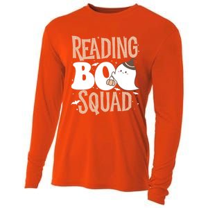 Funny Cute Halloween Reading Boo Squad Costume Teacher Great Gift Cooling Performance Long Sleeve Crew