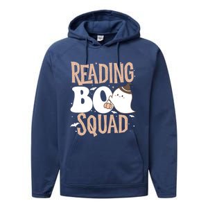 Funny Cute Halloween Reading Boo Squad Costume Teacher Great Gift Performance Fleece Hoodie