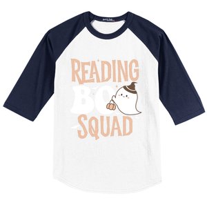 Funny Cute Halloween Reading Boo Squad Costume Teacher Great Gift Baseball Sleeve Shirt