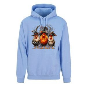 Funny Chicken Halloween Costume Spooky Season Chickens Witch Unisex Surf Hoodie