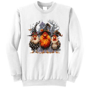 Funny Chicken Halloween Costume Spooky Season Chickens Witch Sweatshirt