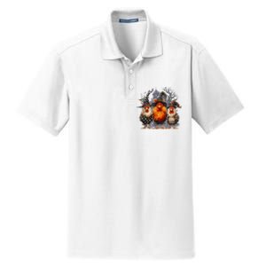 Funny Chicken Halloween Costume Spooky Season Chickens Witch Dry Zone Grid Polo