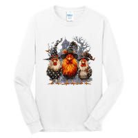 Funny Chicken Halloween Costume Spooky Season Chickens Witch Tall Long Sleeve T-Shirt