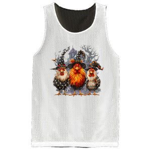 Funny Chicken Halloween Costume Spooky Season Chickens Witch Mesh Reversible Basketball Jersey Tank