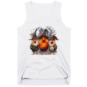 Funny Chicken Halloween Costume Spooky Season Chickens Witch Tank Top