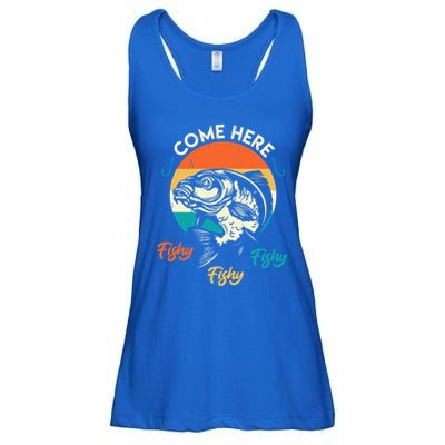 Fisher Come Here Fish Y Fishy Fishy Funny Fishing Gift Ladies Essential Flowy Tank