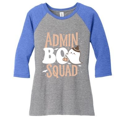 Funny Cute Halloween School Admin Boo Squad Costume Cute Gift Women's Tri-Blend 3/4-Sleeve Raglan Shirt