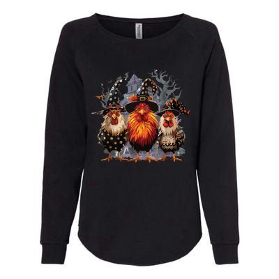 Funny Chicken Halloween Costume Spooky Season Chickens Witch Womens California Wash Sweatshirt