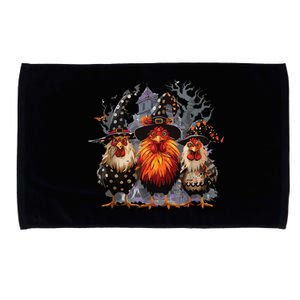 Funny Chicken Halloween Costume Spooky Season Chickens Witch Microfiber Hand Towel