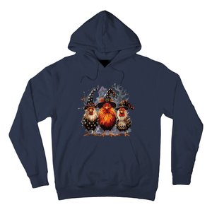 Funny Chicken Halloween Costume Spooky Season Chickens Witch Hoodie