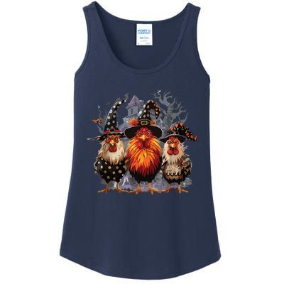 Funny Chicken Halloween Costume Spooky Season Chickens Witch Ladies Essential Tank