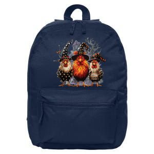 Funny Chicken Halloween Costume Spooky Season Chickens Witch 16 in Basic Backpack